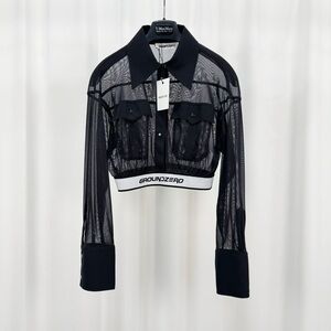 Authentic ground zero Black Sheer Crop Top